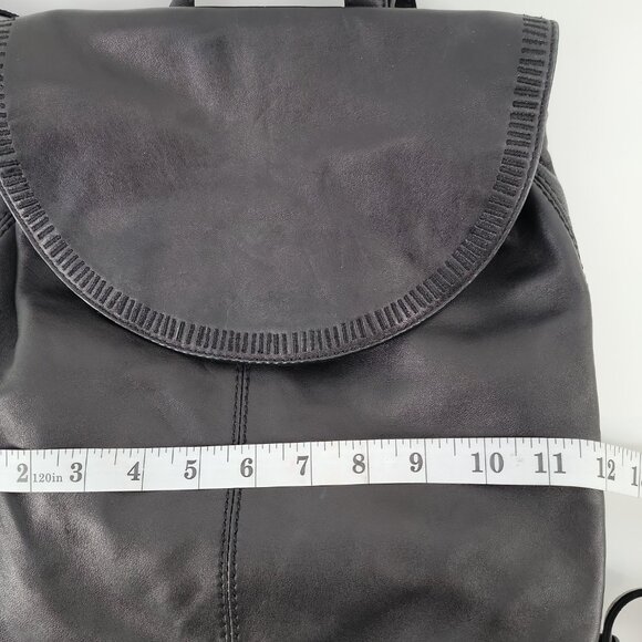 Lucky Brand Black Leather Backpack | Tassel Flap | Casual Boho Daypack main image 5